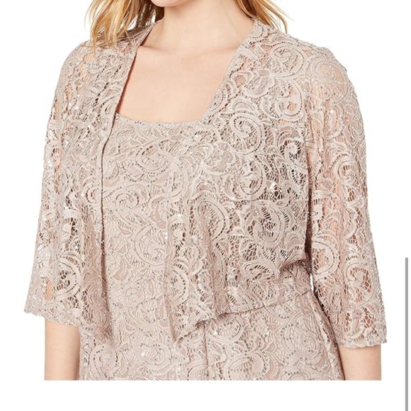 Alex Evenings Women's Two-Piece Set with Long Dress and Jacket, Plus Size 24 - Picture 2 of 7